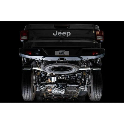 AWE Tuning 20-21 Jeep Gladiator JT 3.6L Tread Edition Cat-Back Dual Exhaust - Diamond Black Tip NP Motorsports