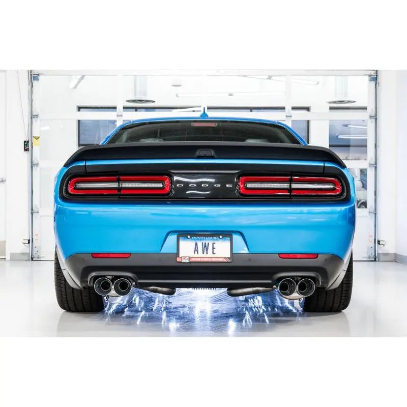 AWE Tuning 2015+ Dodge Challenger 6.4L/6.2L Non-Resonated Touring Edition Exhaust - Quad Silver Tips - Get it from Bo