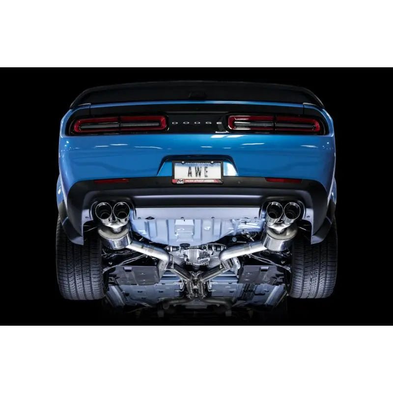 AWE Tuning 2015+ Dodge Challenger 6.4L/6.2L Non-Resonated Touring Edition Exhaust - Quad Silver Tips - Get it from Bo