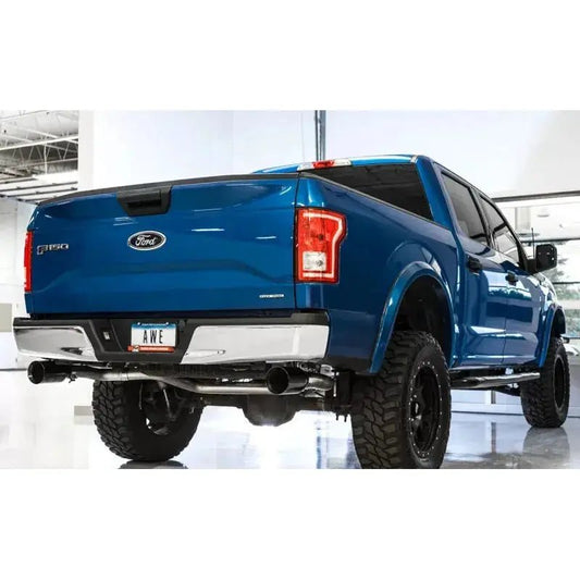 AWE Tuning 2015+ Ford F-150 0FG Dual Exit Performance Exhaust System w/5in Diamond Black Tips - Get it from Bo