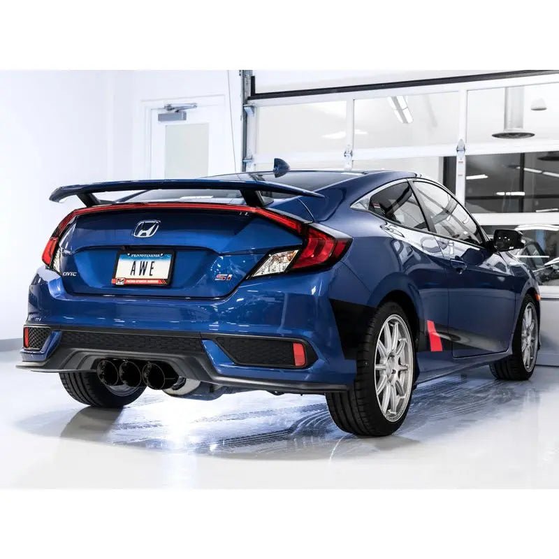 AWE Tuning 2016+ Honda Civic Si Touring Edition Exhaust w/Front Pipe & Triple Diamond Black Tips - Get it from Bo
