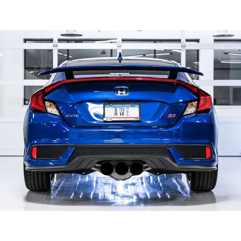 AWE Tuning 2016+ Honda Civic Si Touring Edition Exhaust w/Front Pipe & Triple Diamond Black Tips - Get it from Bo