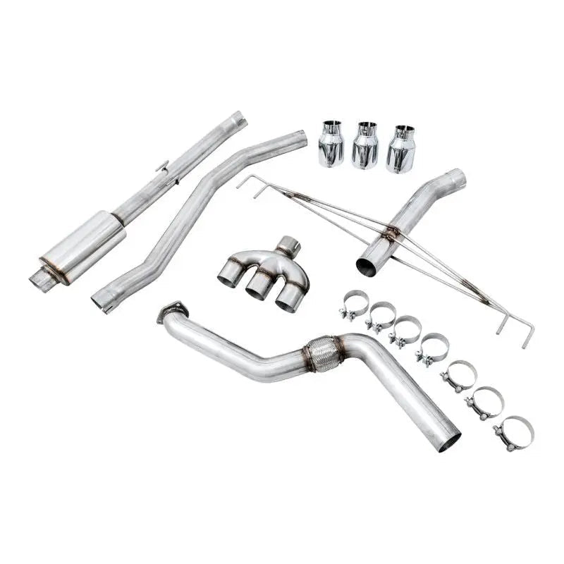 AWE Tuning 2017+ Honda Civic Type R Track Edition Exhaust w/Front Pipe & Triple Chrome Silver Tips - Get it from Bo