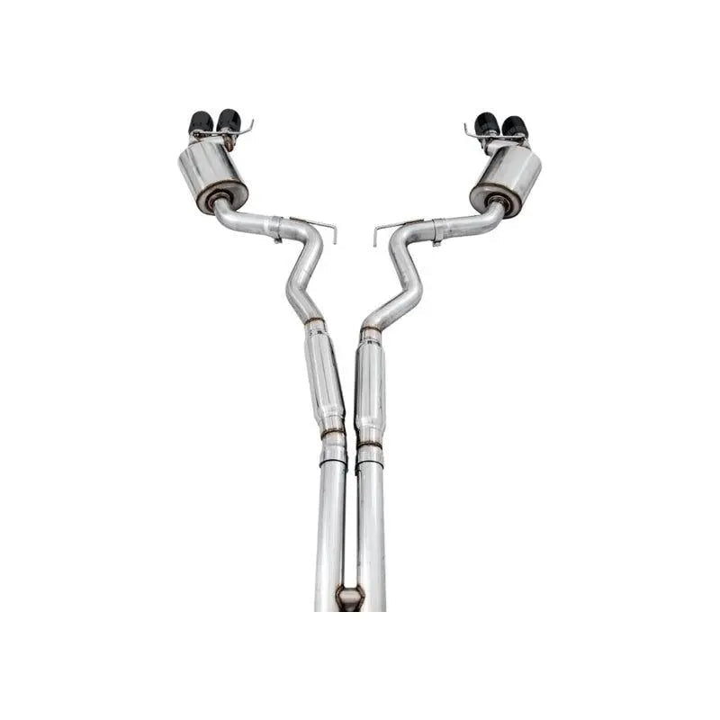 AWE Tuning 2018+ Ford Mustang GT (S550) Cat-back Exhaust - Touring Edition (Quad Diamond Black Tips) - Get it from Bo