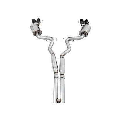 AWE Tuning 2018+ Ford Mustang GT (S550) Cat-back Exhaust - Touring Edition (Quad Diamond Black Tips) - Get it from Bo