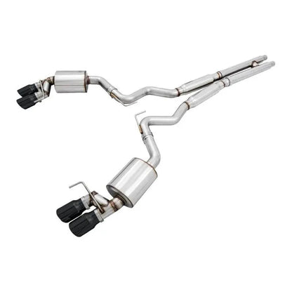 AWE Tuning 2018+ Ford Mustang GT (S550) Cat-back Exhaust - Touring Edition (Quad Diamond Black Tips) - Get it from Bo