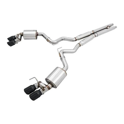 AWE Tuning 2018+ Ford Mustang GT (S550) Cat-back Exhaust - Touring Edition (Quad Diamond Black Tips) NP Motorsports