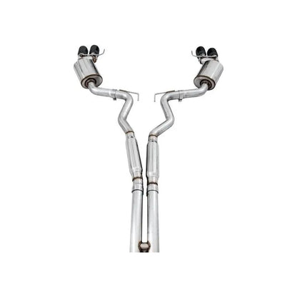AWE Tuning 2018+ Ford Mustang GT (S550) Cat-back Exhaust - Touring Edition (Quad Diamond Black Tips) NP Motorsports