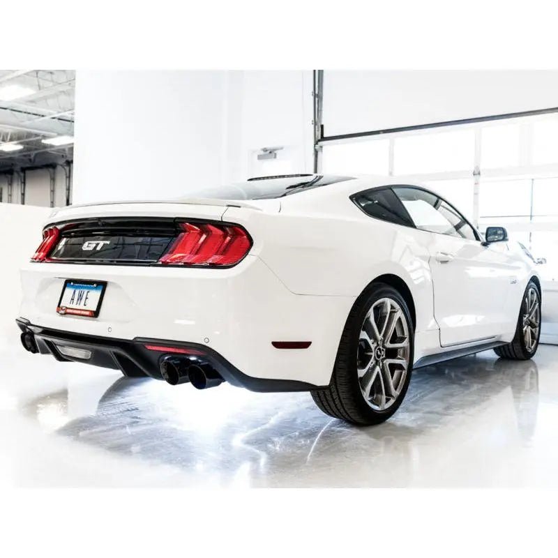 AWE Tuning 2018+ Ford Mustang GT (S550) Cat-back Exhaust - Touring Edition (Quad Diamond Black Tips) - Get it from Bo
