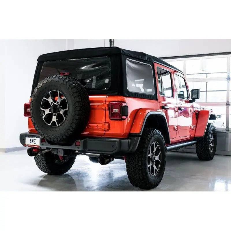 AWE Tuning 2018+ Jeep Wrangler JL/JLU Tread Edition Axle-Back Dual Exhaust - Diamond Black Tips - Get it from Bo