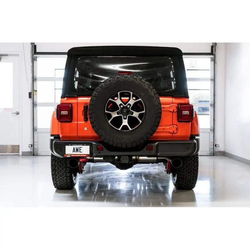 AWE Tuning 2018+ Jeep Wrangler JL/JLU Tread Edition Axle-Back Dual Exhaust - Diamond Black Tips - Get it from Bo