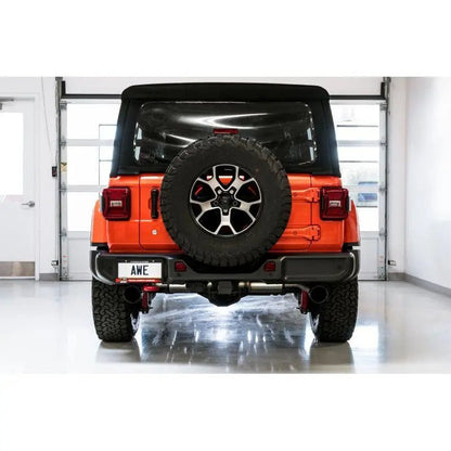 AWE Tuning 2018+ Jeep Wrangler JL/JLU Tread Edition Axle-Back Dual Exhaust - Diamond Black Tips - Get it from Bo