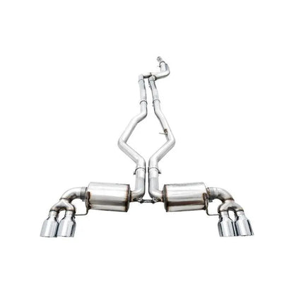 AWE Tuning 2019+ BMW M340i (G20) Non-Resonated Touring Edition Exhaust - Quad Chrome Silver Tips NP Motorsports