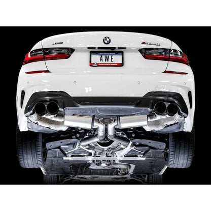 AWE Tuning 2019+ BMW M340i (G20) Non-Resonated Touring Edition Exhaust - Quad Diamond Black Tips - Get it from Bo