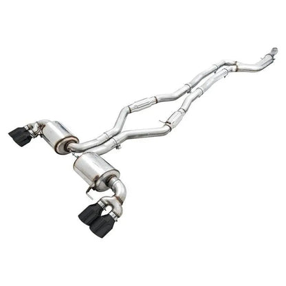 AWE Tuning 2019+ BMW M340i (G20) Resonated Touring Edition Exhaust - Quad Diamond Black Tips - Get it from Bo