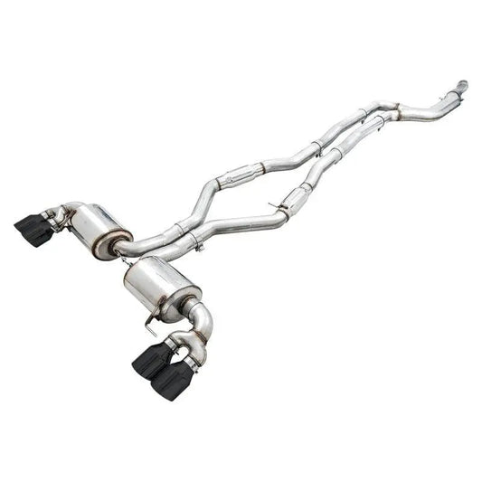 AWE Tuning 2019+ BMW M340i (G20) Resonated Touring Edition Exhaust - Quad Diamond Black Tips - Get it from Bo