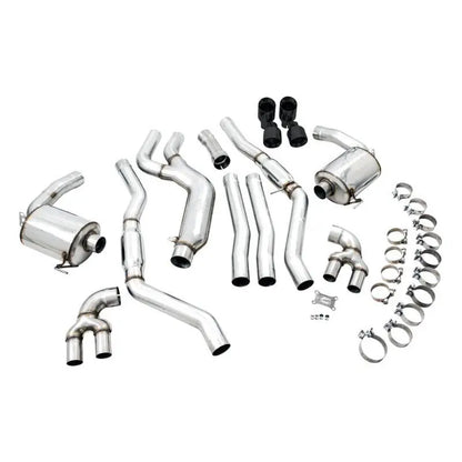 AWE Tuning 2019+ BMW M340i (G20) Resonated Touring Edition Exhaust - Quad Diamond Black Tips NP Motorsports