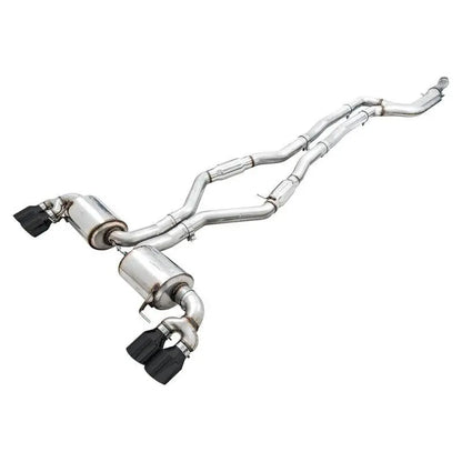 AWE Tuning 2019+ BMW M340i (G20) Resonated Touring Edition Exhaust - Quad Diamond Black Tips NP Motorsports