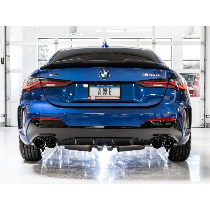 AWE Tuning 2019+ BMW M340i (G20) Resonated Touring Edition Exhaust - Quad Diamond Black Tips NP Motorsports