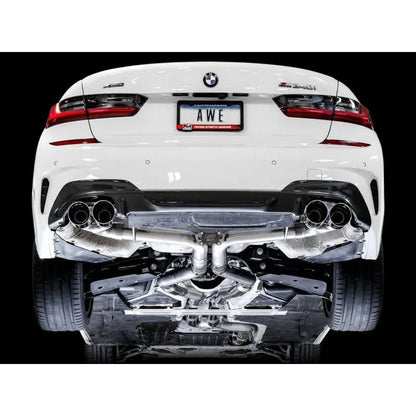 AWE Tuning 2019+ BMW M340i (G20) Track Edition Exhaust - Quad Chrome Silver Tips NP Motorsports