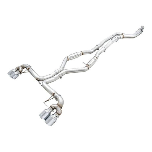 AWE Tuning 2019+ BMW M340i (G20) Track Edition Exhaust - Quad Chrome Silver Tips NP Motorsports