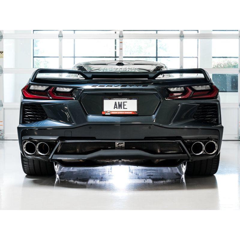 AWE Tuning 2020 Chevrolet Corvette (C8) Touring Edition Exhaust - Quad Chrome Silver Tips NP Motorsports