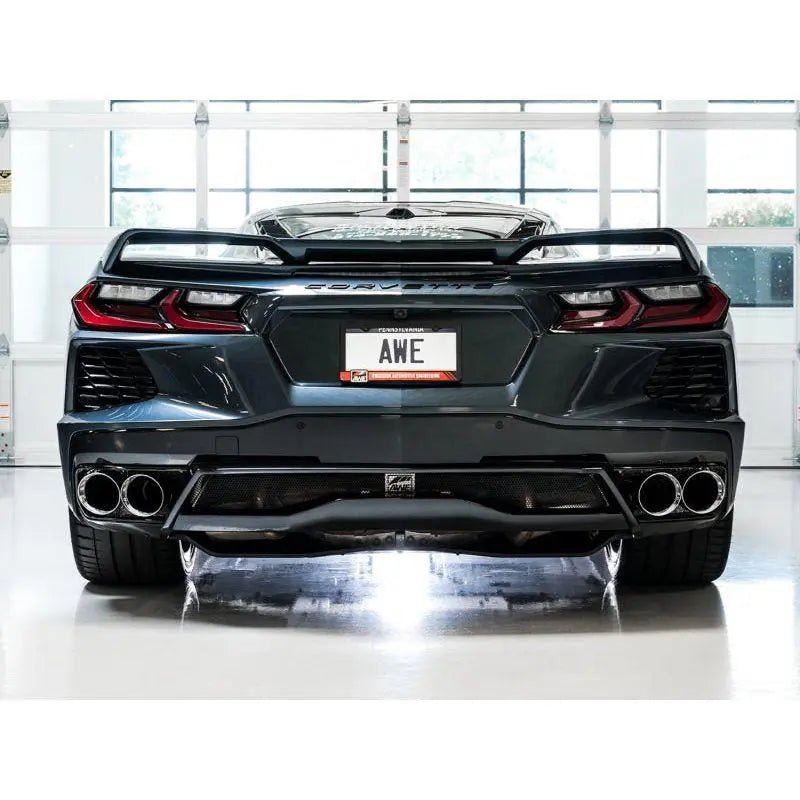 AWE Tuning 2020 Chevrolet Corvette (C8) Touring Edition Exhaust - Quad Chrome Silver Tips - Get it from Bo