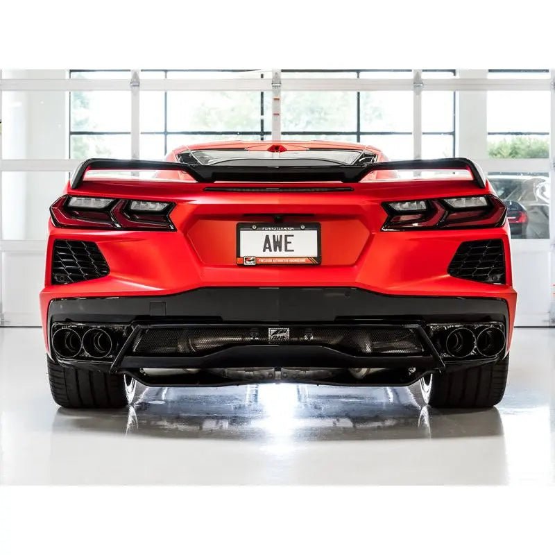 AWE Tuning 2020+ Chevrolet Corvette (C8) Touring Edition Exhaust - Quad Diamond Black Tips - Get it from Bo