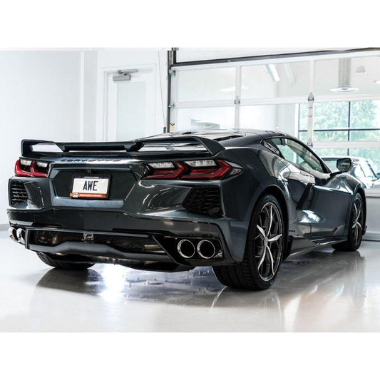 AWE Tuning 2020 Chevrolet Corvette (C8) Track Edition Exhaust - Quad Chrome Silver Tips NP Motorsports