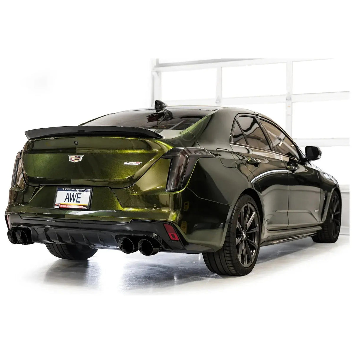 AWE Tuning 2021+ Cadillac CT4-V Blackwing SwitchPath Exhaust - Diamond Black Tips - Get it from Bo