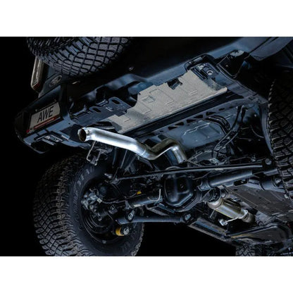 AWE Tuning 2021+ Ford Bronco 0FG Exhaust (No Tips) w/ Bash Guard NP Motorsports