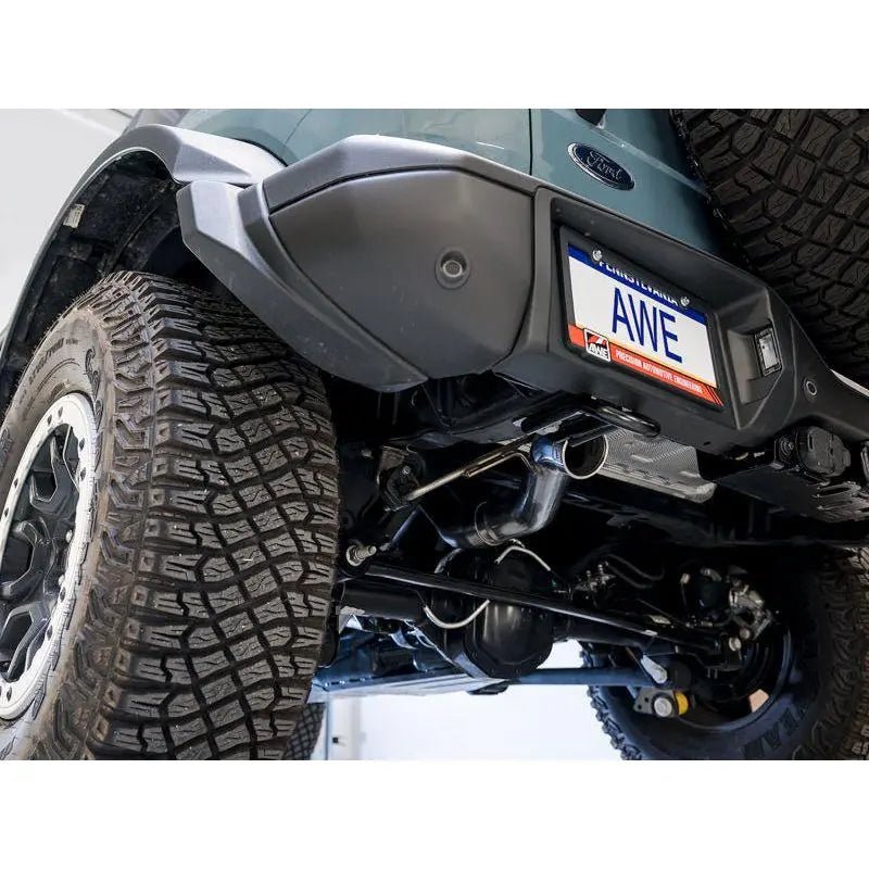 AWE Tuning 2021+ Ford Bronco 0FG Exhaust (No Tips) w/ Bash Guard - Get it from Bo