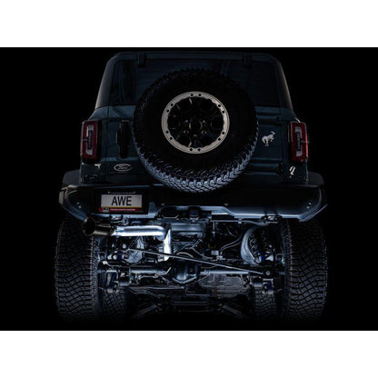 AWE Tuning 2021+ Ford Bronco 0FG Single Rear Exit Exhaust w/Diamond Black Tip & Bash Guard - Get it from Bo