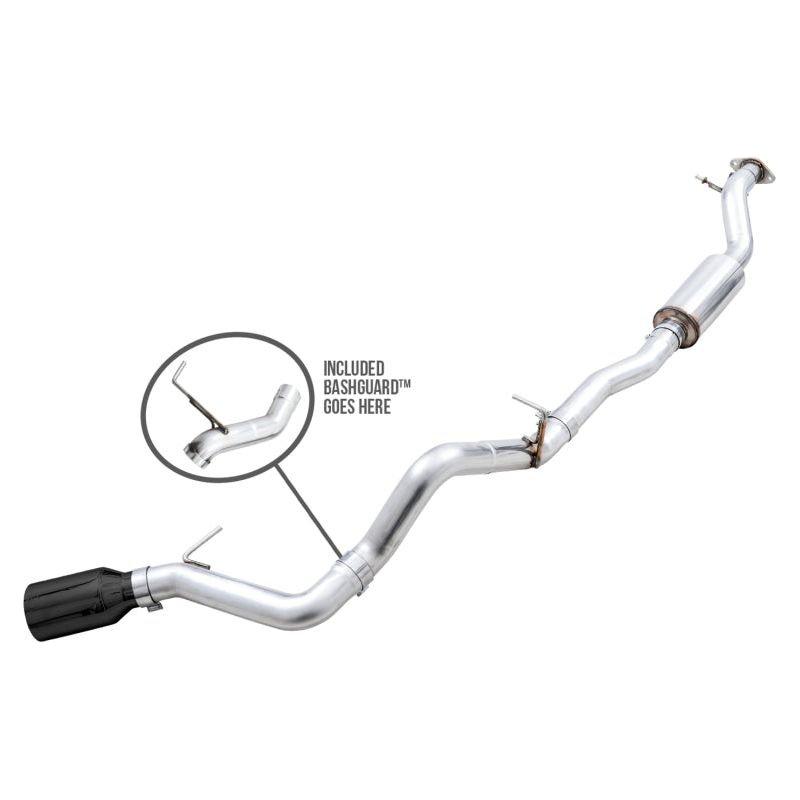 AWE Tuning 2021+ Ford Bronco 0FG Single Rear Exit Exhaust w/Diamond Black Tip & Bash Guard - Get it from Bo