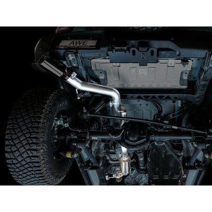 AWE Tuning 2021+ Ford Bronco 0FG Single Rear Exit Exhaust w/Diamond Black Tip & Bash Guard - Get it from Bo