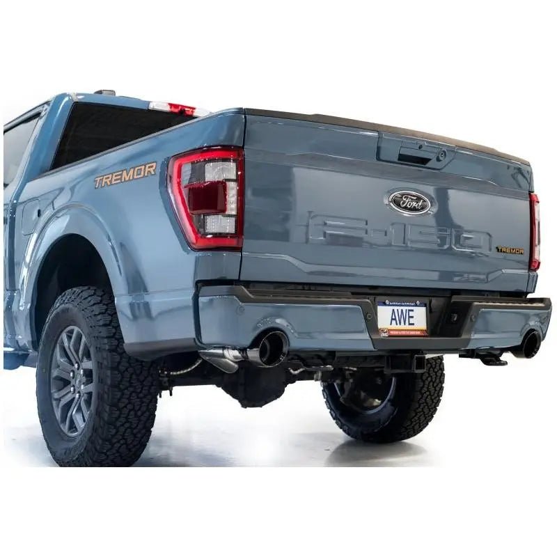 AWE Tuning 2021+ Ford F-150 Tremor (w/ Bumper Cutouts) 0FG Non-Resonated Catback -Diamond Black Tips - Get it from Bo