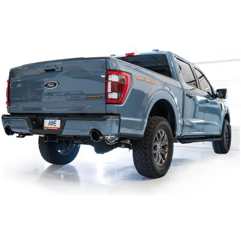AWE Tuning 2021+ Ford F-150 Tremor (w/ Bumper Cutouts) 0FG Non-Resonated Catback -Diamond Black Tips - Get it from Bo