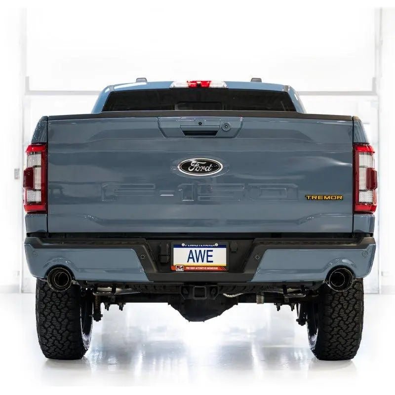 AWE Tuning 2021+ Ford F-150 Tremor (w/ Bumper Cutouts) 0FG Non-Resonated Catback -Diamond Black Tips - Get it from Bo