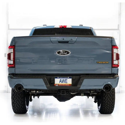 AWE Tuning 2021+ Ford F-150 Tremor (w/ Bumper Cutouts) 0FG Non-Resonated Catback -Diamond Black Tips - Get it from Bo