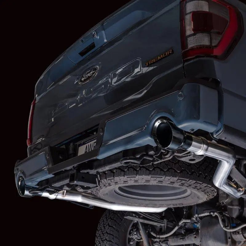 AWE Tuning 2021+ Ford F-150 Tremor (w/ Bumper Cutouts) 0FG Non-Resonated Catback -Diamond Black Tips - Get it from Bo