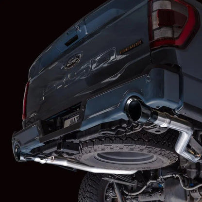 AWE Tuning 2021+ Ford F-150 Tremor (w/ Bumper Cutouts) 0FG Non-Resonated Catback -Diamond Black Tips - Get it from Bo