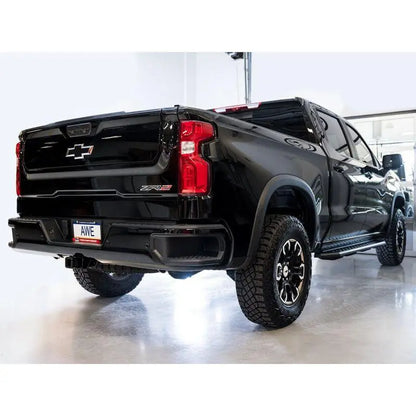 AWE Tuning 22-23 GMC Sierra 1500 AT4X 6.2L 0FG Catback Split Dual (Flat Bumper) - Bashguard(No Tips) NP Motorsports