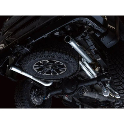 AWE Tuning 22-23 GMC Sierra 1500 AT4X 6.2L 0FG Catback Split Dual (Flat Bumper) - Bashguard(No Tips) NP Motorsports