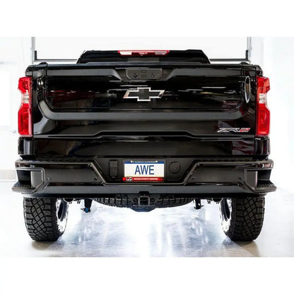 AWE Tuning 22-23 GMC Sierra 1500 AT4X 6.2L 0FG Catback Split Dual (Flat Bumper) - Bashguard(No Tips) NP Motorsports
