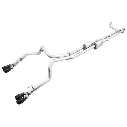 AWE Tuning 22-23 GMC Sierra 1500 AT4X 6.2L 0FG Catback Split Dual (Flat Bumper) - Diamond Black Tips NP Motorsports