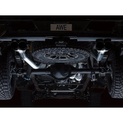 AWE Tuning 22-23 GMC Sierra 1500 AT4X 6.2L 0FG Catback Split Dual (Flat Bumper) - Diamond Black Tips NP Motorsports