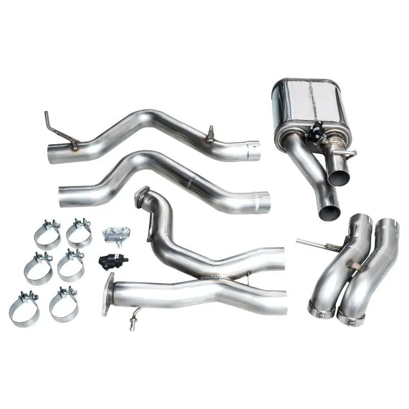 AWE Tuning 22-24 Ford Bronco Raptor 4WD Dual BashGuards Cat-Back SwitchPath Exhaust (No Tips) - Get it from Bo