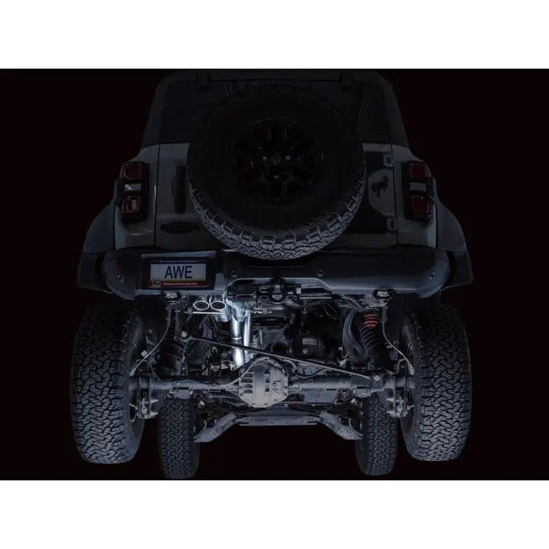AWE Tuning 22-24 Ford Bronco Raptor 4WD Dual BashGuards Cat-Back SwitchPath Exhaust (No Tips) - Get it from Bo