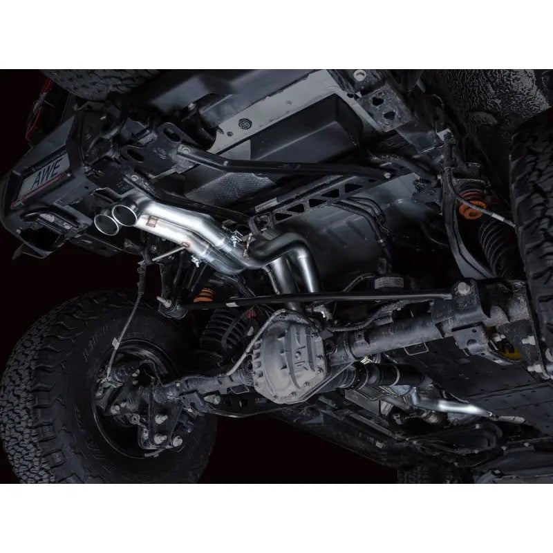 AWE Tuning 22-24 Ford Bronco Raptor 4WD Dual BashGuards Cat-Back SwitchPath Exhaust (No Tips) - Get it from Bo