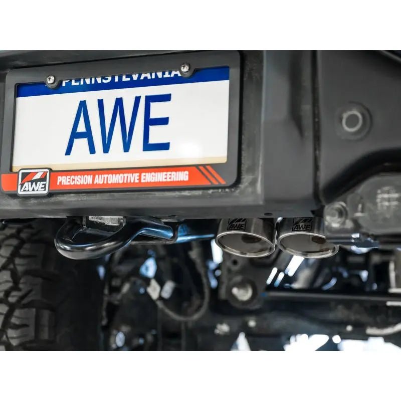 AWE Tuning 22-24 Ford Bronco Raptor 4WD Dual BashGuards Cat-Back SwitchPath Exhaust (No Tips) - Get it from Bo
